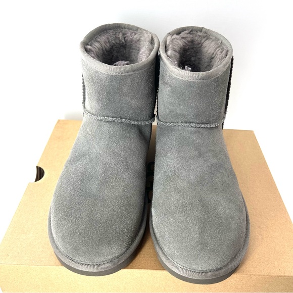 UGG Shoes - LIKE NEW! UGG Classic Mini Rubber Logo Grey Size 9 Ankle